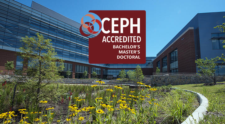 Photo of Peterson Hall and the CEPH logo
